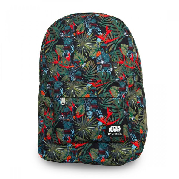 ラウンジフライ ディズニー スター・ウォーズ ボバ・フェット バックバッグ Loungefly x Star Wars Boba Fett  Bright Leaves Print Backpack - ディズニーフィギュア専門店　マジックキャッスル