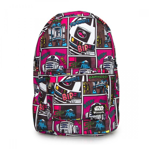 ラウンジフライ スター・ウォーズ R2-D2 コミックプリント バックバッグ Loungefly x Star Wars R2-D2 Comic  Print Backpack - ディズニーフィギュア専門店　マジックキャッスル