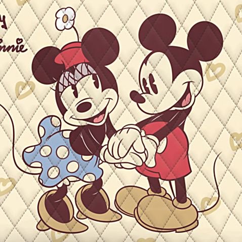 ディズニー ミッキー＆ミニーチャーム付きトートバッグ Disney Vintage Art Tote Bag With Mickey Mouse  Heart Charm - ディズニーフィギュア専門店　マジックキャッスル