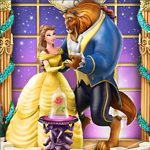 ディズニー 美女と野獣 壁掛け時計 Disney Beauty And The Beast Illuminated Wall Clock -  ディズニーフィギュア専門店　マジックキャッスル