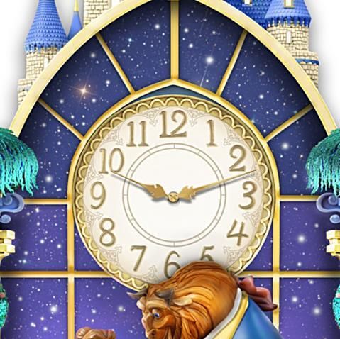 ディズニー 美女と野獣 壁掛け時計 Disney Beauty And The Beast Illuminated Wall Clock -  ディズニーフィギュア専門店　マジックキャッスル