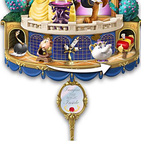 ディズニー 美女と野獣 壁掛け時計 Disney Beauty And The Beast Illuminated Wall Clock -  ディズニーフィギュア専門店　マジックキャッスル