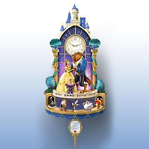 ディズニー 美女と野獣 壁掛け時計 Disney Beauty And The Beast Illuminated Wall Clock -  ディズニーフィギュア専門店　マジックキャッスル