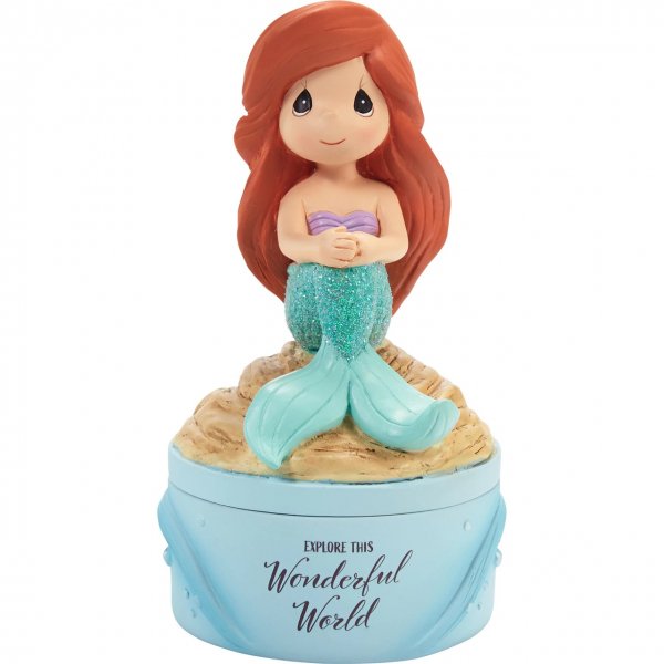 ディズニー プレシャス・モーメンツDisney Explore This World Covered Box リトル・マーメイド アリエル フィギュア  小物入れ - ディズニーフィギュア専門店　マジックキャッスル