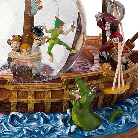 激レア☆ピーターパン Peter Pan 海賊船 フック船長 チクタク スノーグローブ スノードーム オルゴール フィギュア☆ディズニー Disney  TDL - ディズニー