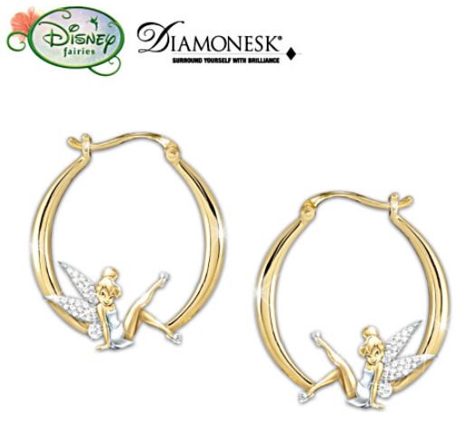 ティンカーベル ダイアモネスク イヤリング Engraved Tinker Bell Diamonesk Earrings -  ディズニーフィギュア専門店　マジックキャッスル