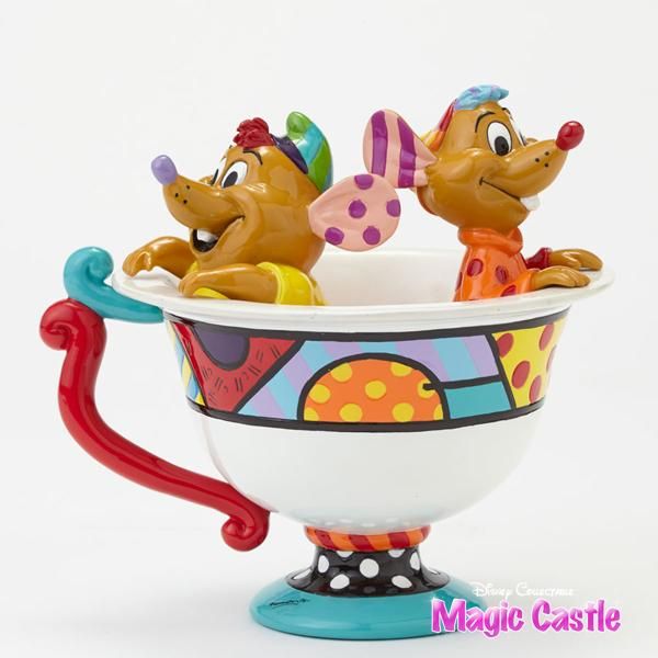 ディズニー ブリット フィギュア シンデレラ ジャックとガス Jaq Gus In Tea Cup Figurine ディズニーフィギュア専門店 マジックキャッスル