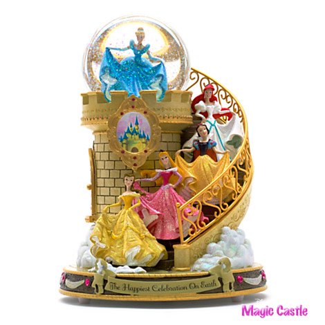 【EU限定】ディズニープリンセス ミュージカルスノーグローブDisney Princess Staircase Musical Snow Globe  - ディズニーフィギュア専門店　マジックキャッスル
