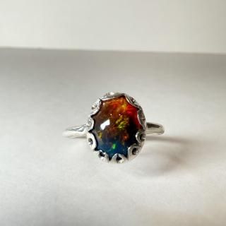 Black opal ring