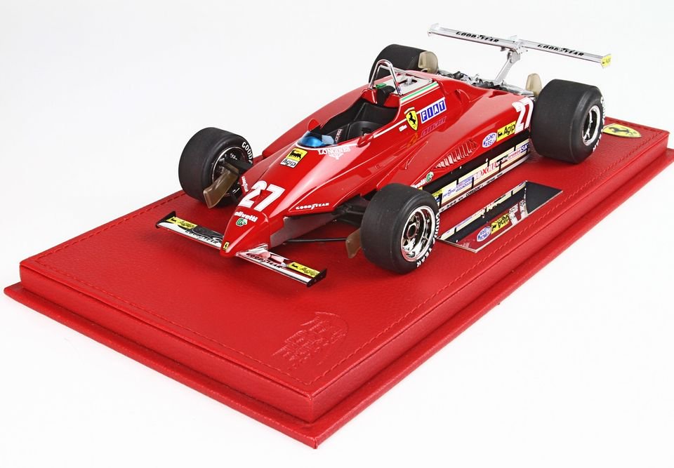 1/18 BBR Ferrari 126C2 G.P. USA Long Beach 1982 Villeneuve with display  case - 【MR BBR MakeUp LOOKSMART D&Gなどのミニカー専門店】 ヴェルデ