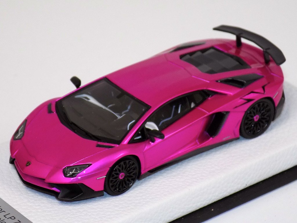 1/43 Looksmart Lamborghini Aventador SV LP750-4 Flash Pink Big black SV -  【MR BBR MakeUp LOOKSMART D&Gなどのミニカー専門店】 ヴェルデ