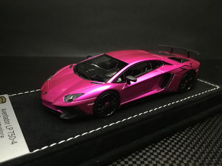 1/43 Looksmart Lamborghini Aventador SV LP750-4 Pink Flash Big black SV -  【MR BBR MakeUp LOOKSMART D&Gなどのミニカー専門店】 ヴェルデ