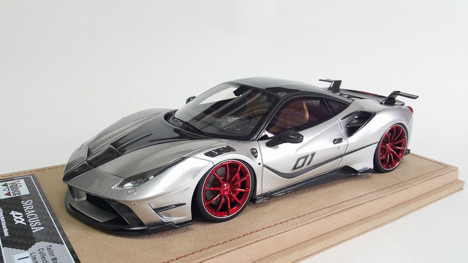 1/18 Veloce Ferrari 488 4XX SIRACUSA Mansory Silver - 【MR BBR