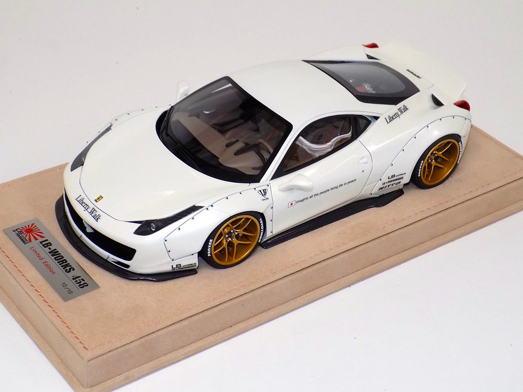 1/18 Ferrari 458 Liberty Walk LB Performance White Gold Wheels - 【MR BBR  MakeUp LOOKSMART D&Gなどのミニカー専門店】 ヴェルデ