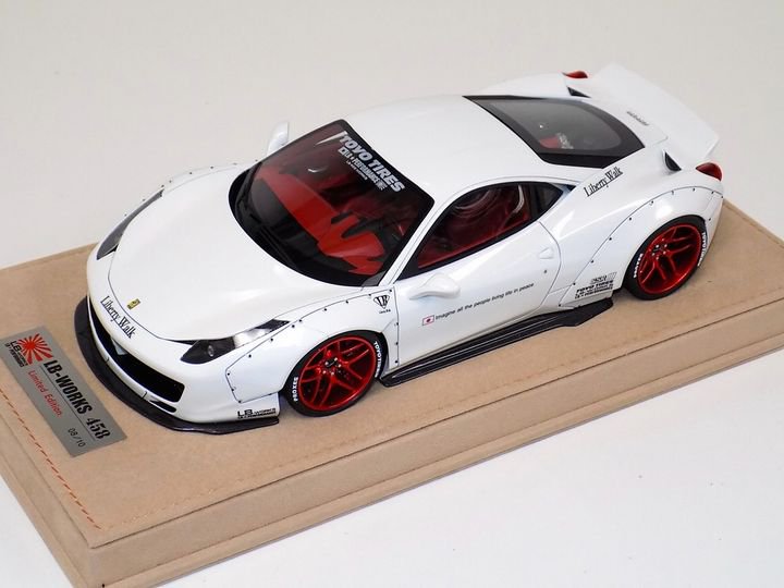 1/18 Ferrari 458 Liberty Walk LB Performance White Red Wheels - 【MR BBR  MakeUp LOOKSMART D&Gなどのミニカー専門店】 ヴェルデ