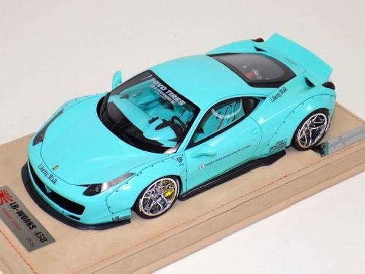 1/18 Ferrari 458 Liberty Walk LB Performance in Tiffany Blue
