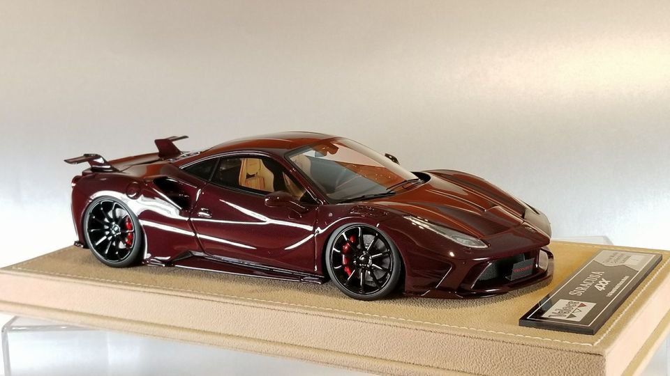 1/18 Veloce Ferrari 488 4XX SIRACUSA Mansory Wine Red Carbon