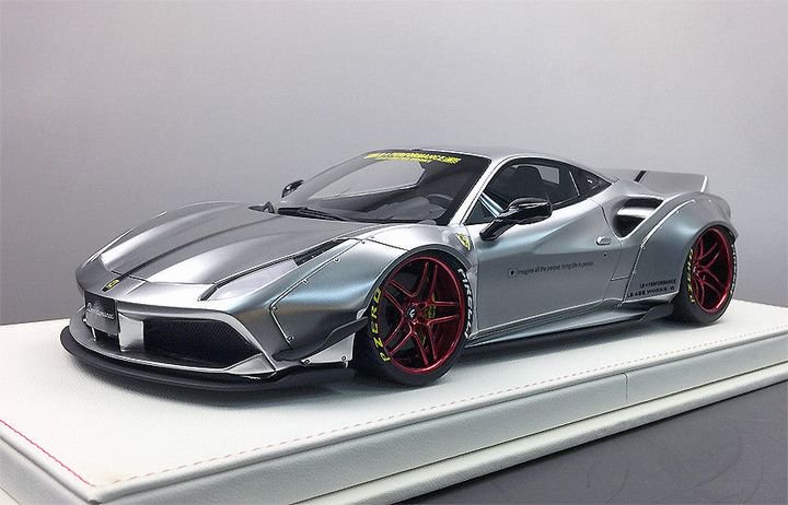 1/18 Ferrari 488 Liberty Walk LB Performance Chrome Silver - 【MR