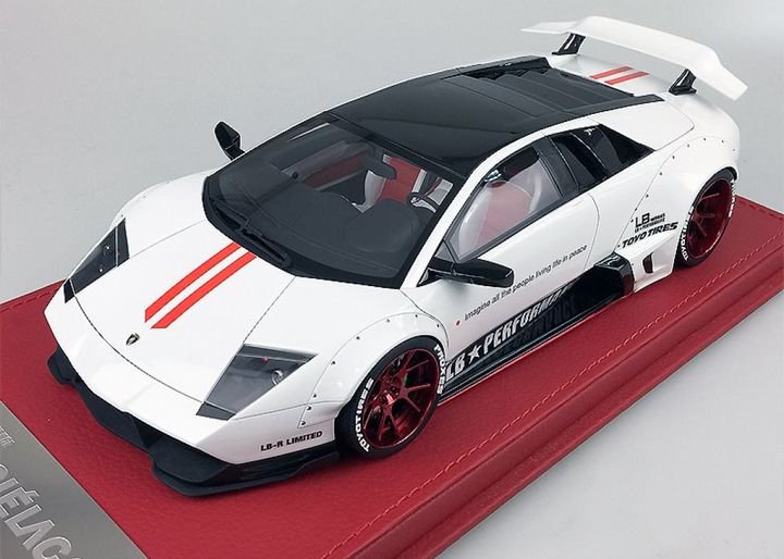 1/18 Lamborghini Murcielago LB Performance White/Red Stripe - 【MR BBR  MakeUp LOOKSMART D&Gなどのミニカー専門店】 ヴェルデ