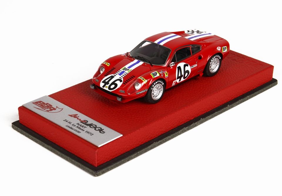 1/43 BBR Ferrari Dino 206 GT Nart 24H Le Mans 1972 - 【MR BBR MakeUp  LOOKSMART Du0026Gなどのミニカー専門店】 ヴェルデ