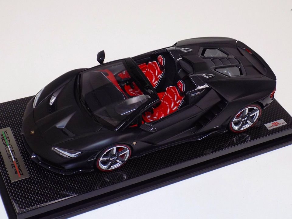 1/18 MR Lamborghini Centenario Roadster Matt Black Carbon Base - 【MR BBR  MakeUp LOOKSMART Du0026Gなどのミニカー専門店】 ヴェルデ