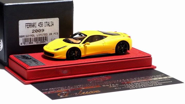 1/43 BBR Ferrari 458 Italia Matt Yellow 2009 S/N:00/20 - 【MR BBR MakeUp  LOOKSMART Du0026Gなどのミニカー専門店】 ヴェルデ