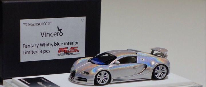 1/43 M.S. Bugatti Mansory Vincero Fantasy White - 【MR BBR