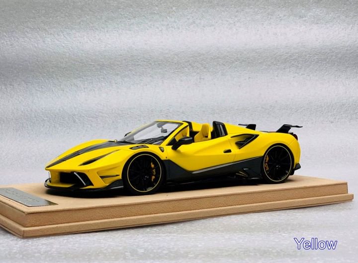 1/18 Mansory Ferrari 4XX Siracusa Spider Yellow - 【MR BBR MakeUp LOOKSMART  D&Gなどのミニカー専門店】 ヴェルデ