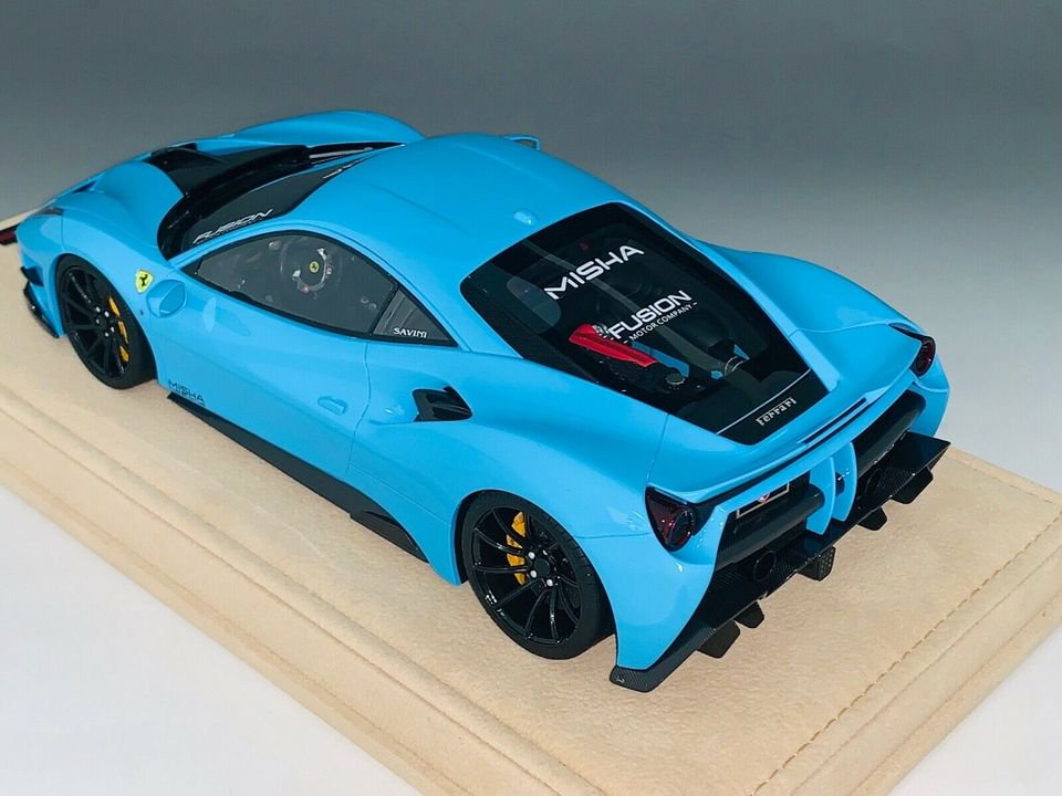 1/18 Ferrari 488 Coupe Misha Design Fusion Baby Blue - 【MR BBR MakeUp  LOOKSMART D&Gなどのミニカー専門店】 ヴェルデ