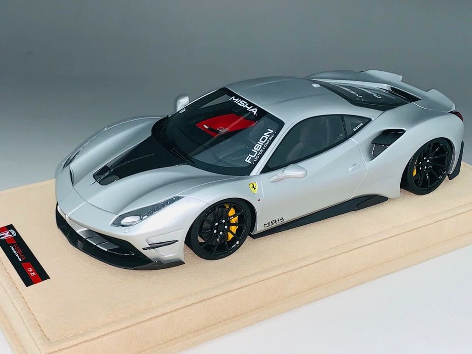 1/18 Ferrari 488 Coupe Misha Design Fusion Silver - 【MR BBR MakeUp  LOOKSMART D&Gなどのミニカー専門店】 ヴェルデ