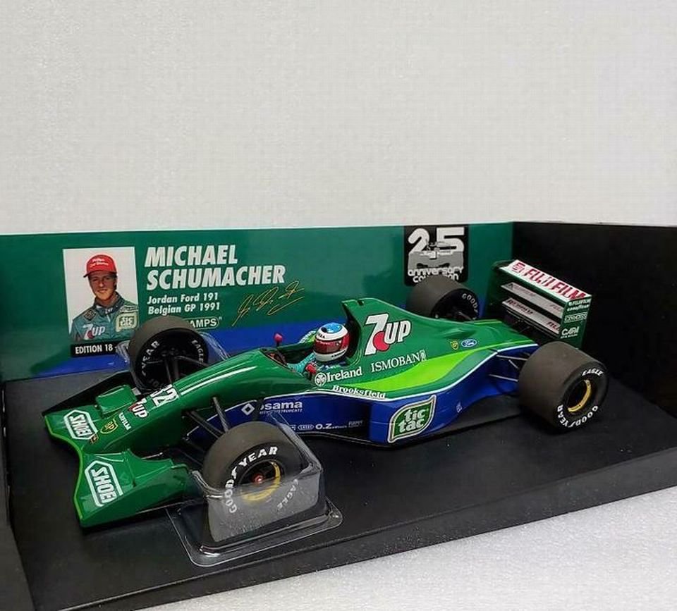 1/18 MINICHAMPS JORDAN FORD 191 M. SCHUMACHER BELGIAN GP 1991 - 【MR BBR  MakeUp LOOKSMART D&Gなどのミニカー専門店】 ヴェルデ