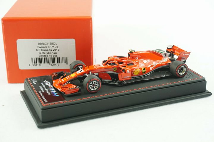 1/43 BBR FERRARI SF71H GP CANADA RAIKKONEN DELUXE BLACK LEATHER BASE - 【MR  BBR MakeUp LOOKSMART D&Gなどのミニカー専門店】 ヴェルデ