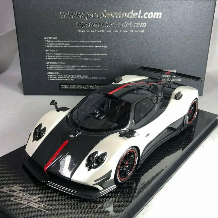 1/18 Peako Pagani Zonda Cinque White with Carbon Base Special