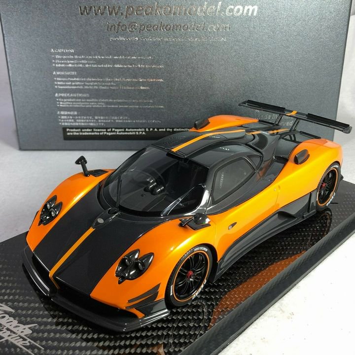 1/18 Peako Pagani Zonda Cinque Orange with Carbon Base Special Edition -  【MR BBR MakeUp LOOKSMART D&Gなどのミニカー専門店】 ヴェルデ