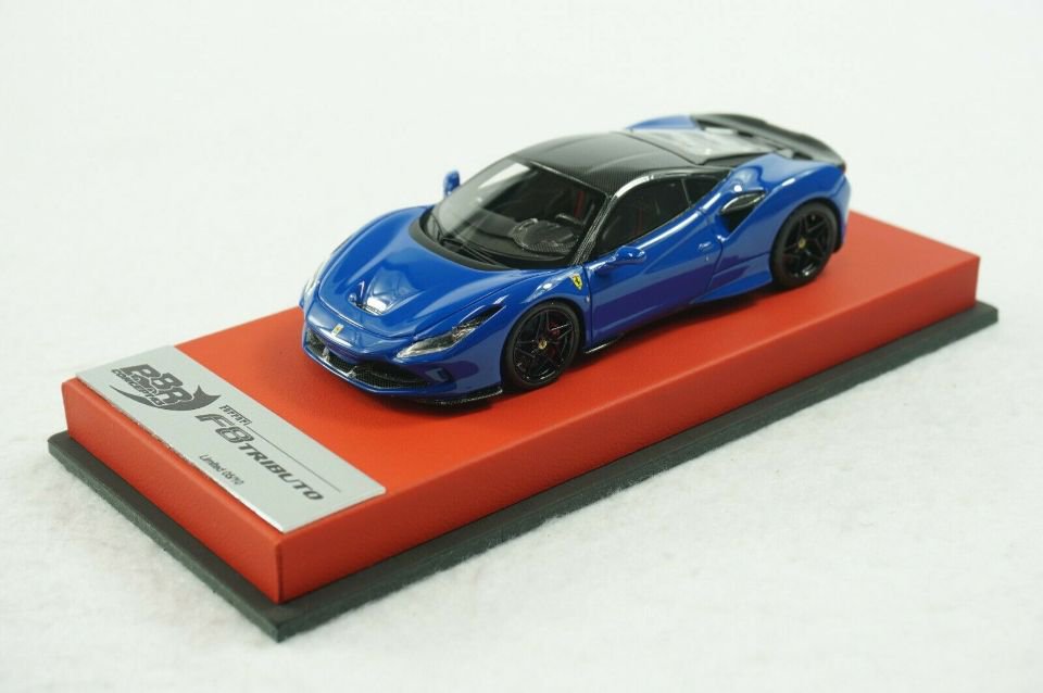 1/43 BBR Ferrari F8 Tributo azzurro dino blue with carbon fiber roof
