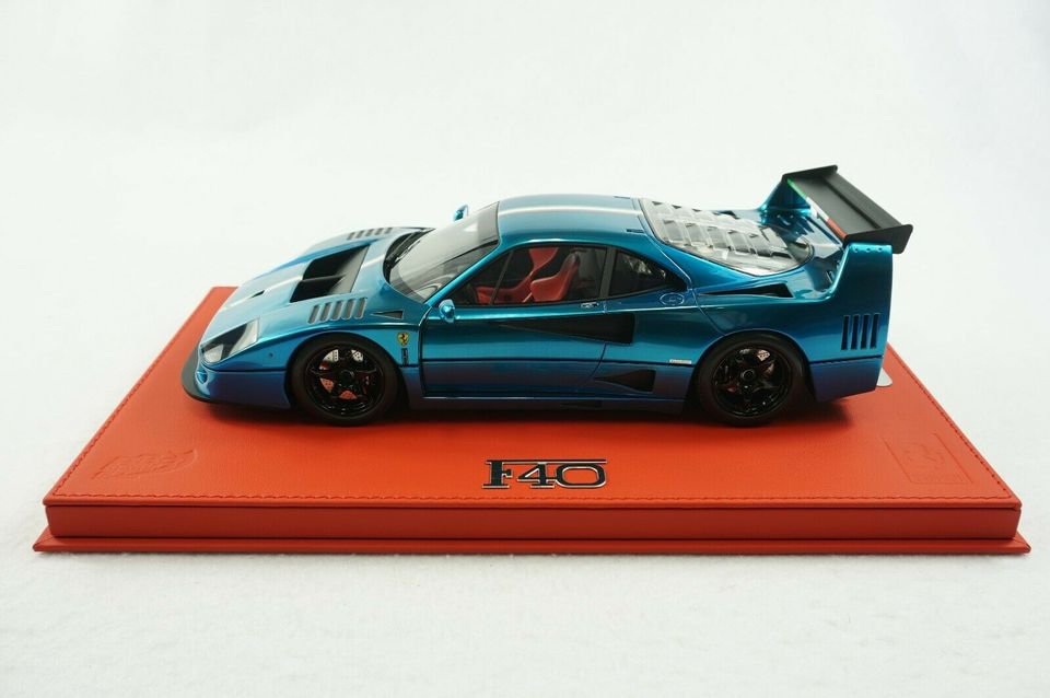 1/18 BBR Ferrari F40 LM version chrome blue metallic red deluxe leather  base - 【MR BBR MakeUp LOOKSMART Du0026Gなどのミニカー専門店】 ヴェルデ