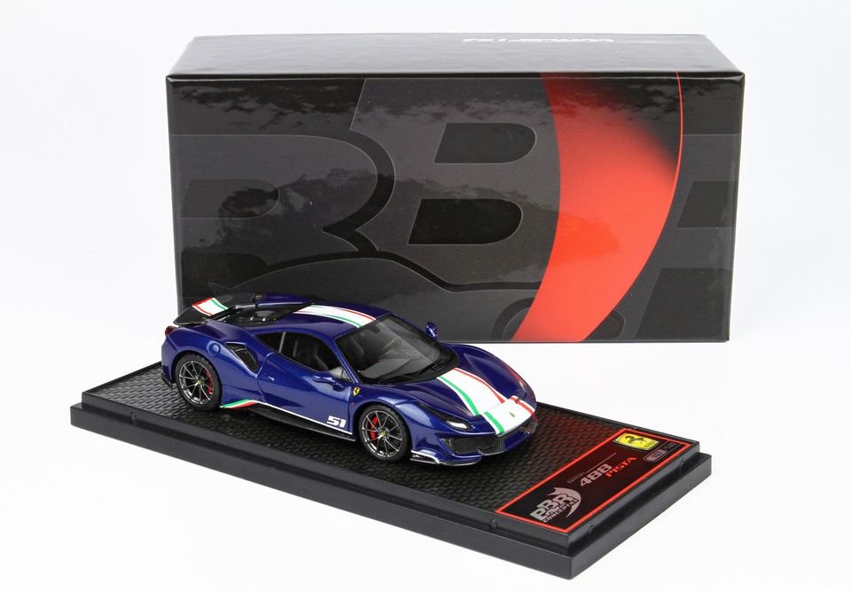 1/43 BBR Ferrari 488 Pista Piloti Ferrari, Blue Tour De France - 【MR BBR  MakeUp LOOKSMART D&Gなどのミニカー専門店】 ヴェルデ