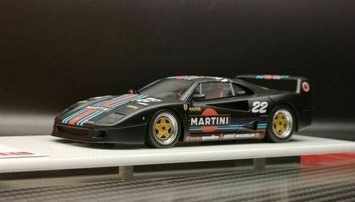 1/43 SCM MODEL Ferrari F40 GT Martini Matte Black - 【MR BBR MakeUp  LOOKSMART D&Gなどのミニカー専門店】 ヴェルデ