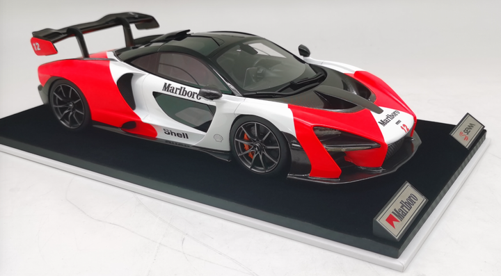 /18 McLaren Senna Edition 2018 Marlboro (Black base) - 【MR BBR MakeUp  LOOKSMART D&Gなどのミニカー専門店】 ヴェルデ