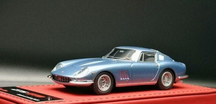 1/43 BBR FERRARI 275 GTB LIGHT METAL BLUE DELUXE RED LEATHER BASE