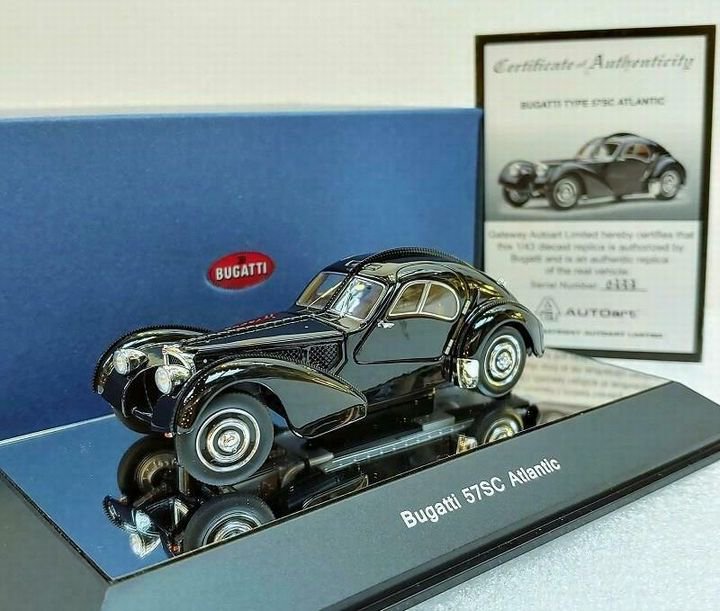 1/43 AUTOart BUGATTI 57SC ATLANTIC 1938 (BLACK/WITH DISC WHEELS