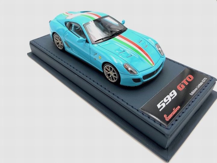 1/43 BBR FERRARI 599 GTO BABY BLUE/ITALIAN STRIPE - 【MR BBR MakeUp  LOOKSMART D&Gなどのミニカー専門店】 ヴェルデ