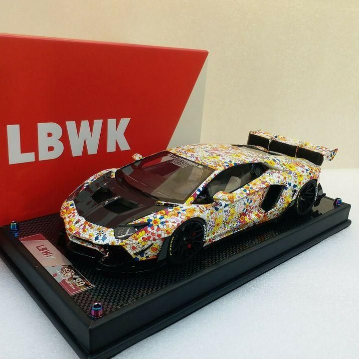 ABU Ambassadeur ミニチュア　シルバー　オレンジ　ブラック 1/18 Timothy & Pierre murakami takashi flower LBWK AVENTADOR