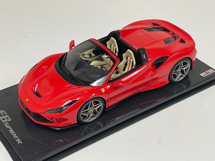 1/18 MR Ferrari F8 Tributo Spider Rosso Scuderia Carbon Base - 【MR BBR  MakeUp LOOKSMART D&Gなどのミニカー専門店】 ヴェルデ