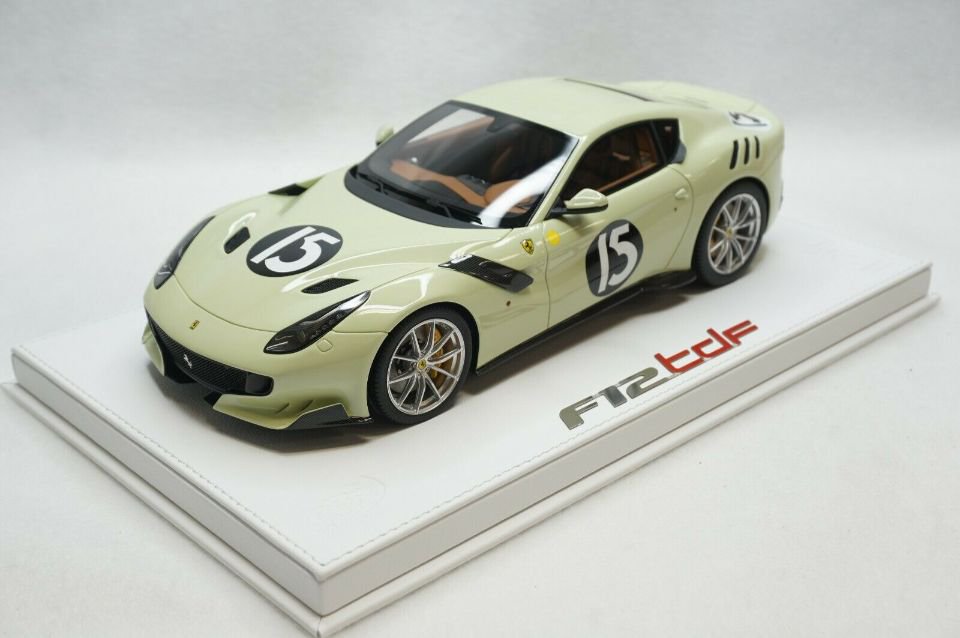 1/18 BBR Ferrari F12 TDF light mint green with Race number 15 set 