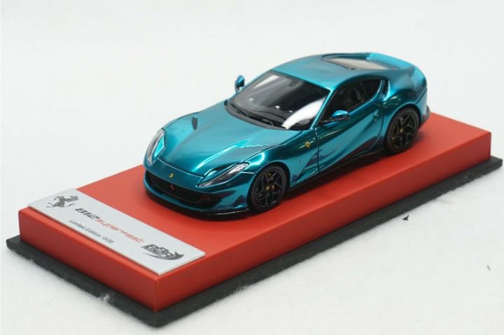 1/43 BBR Ferrari 812 superfast chrome blue set on red leather base - 【MR BBR  MakeUp LOOKSMART Du0026Gなどのミニカー専門店】 ヴェルデ