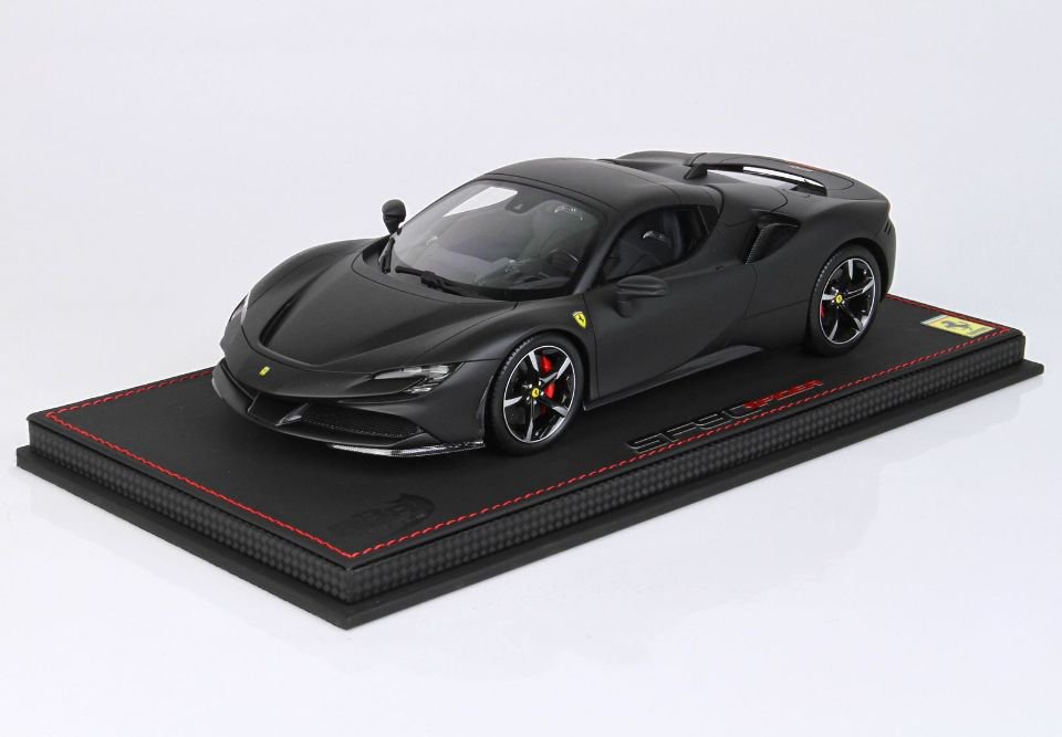 1/18 BBR Ferrari SF90 Spider CLOSED ROOF Matt Black - 【MR BBR