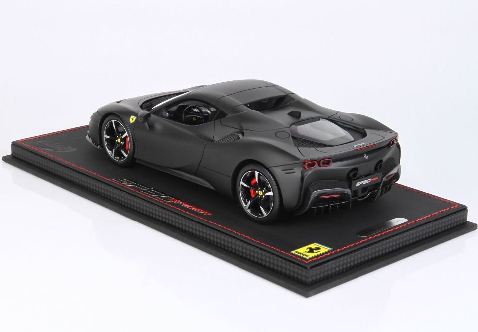 1/18 BBR Ferrari SF90 Spider CLOSED ROOF Matt Black - 【MR BBR