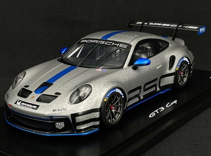 1/18 SPARK Porsche 911 (992) GT3 Cup GT Silver / Shark Blue Metallic - 【MR  BBR MakeUp LOOKSMART D&Gなどのミニカー専門店】 ヴェルデ