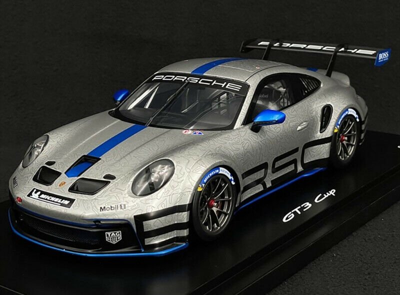 1/18 SPARK Porsche 911 (992) GT3 Cup GT Silver / Shark Blue Metallic, - 【MR  BBR MakeUp LOOKSMART D&Gなどのミニカー専門店】 ヴェルデ